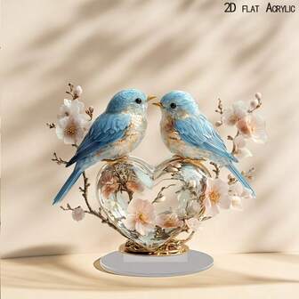 2D Flat, 1 Piece Cute Bird Tabletop Decoration - Multipurpose Tabletop Decoration For Office, Bedroom, Living Room - Ideal For Birthday, Anniversary, Valentine's Day, Christmas, Thanksgiving, Mother's Day And Father's Day, Living Room Coffee Table