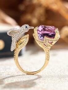 1 Chiếc nhẫn Cubic Zirconia thời trang dành cho nữ, quà tặng tiệc cưới, đính hôn, ngày lễ tình nhân - 1 # - Xem 8