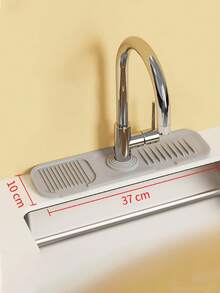 1pc Faucet Splash Guard Silicone Mat, Can Be Used As Dish Drying Mat And Soap Holder, Trimmable For Sink, Bathroom Vanity, Kitchen Countertop, Great Kitchen Tool And Ideal Gift For Valentine's Day And New Year