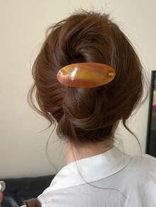 5/1pc Retro Oval Hair Clips, Tortoiseshell Hair Clips, Ponytail Clips, Bun Clips, Women Hair Accessories, Suitable For Daily Wear And Holiday Hairstyles - Multicolor - View 8