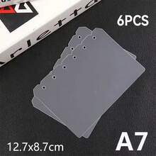 6pcs A5/A6/A7/A4 Transparent Frosted Loose Leaf Binder Inserts, Seal Book, Sticker Backing, Sticker Album, Cultural Stamp Pages, Stamp Pad Refill Pages, 3D Sticker Book Sticker Boards, Sticker Books, For Sticker Book Making, Book Covers, Office Supplies - Clear - View 11