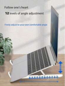 1个可调节笔记本电脑支架，带手机支架，可调节散热支架，加长手机座，耐用ABS材质，可折叠设计，适用于10-15.6英寸设备，附赠旅行收纳袋 - 桌面整理器/时尚科技配件/稳固支架配件 - 彩色 - 查看 10