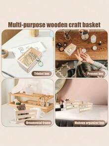 万圣节和圣诞节木质装饰盒，小型木质收纳盒，可用于存放节日礼物和装饰品，也可作为家居/办公室桌面收纳盒，可爱的化妆品和珠宝收纳篮，节日家居厨房装饰，送给朋友、家人的完美礼物，圣诞节礼物交换 - 彩色 - 查看 8