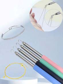 1 chiếc dụng cụ hỗ trợ tháo lắp vòng tay, phụ kiện vòng tay bằng thép không gỉ, móc cài vòng tay, dây đeo vòng tay mỏng, dụng cụ tháo lắp vòng tay cầm tay, quà tặng, đồ dùng du lịch, đồ giá rẻ, vật dụng cần thiết khi đi du lịch. - Nhiều màu - Xem 1