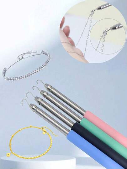 1pc Bracelet Assistant, Stainless Steel Bracelet Accessory, Bracelet Hook Accessory, Wristband Bracelet Strap, Thin Bracelet Accessory, Portable Tool Bracelet Accessory