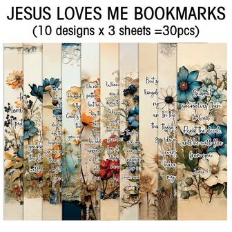 30個 インスピレーションビンテージバイブルブックマーク - レトロフローラルデザイン、クリスチャンブックマーク、本、バイブル、ジャーナル用、教会、宗教イベント、ギフト、書籍愛好家、聖書の言葉ブックマークに最適