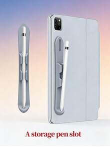 Scratch-Resistant Silicone Stylus Pen Holder Sleeve With Pen Slot, Compatible With Apple Pencil Pro/1/2 And Galaxy Tab S6 Lite/S7 FE/S8/S9/S10 Ultra, Tablet Accessories - Multicolor - View 14