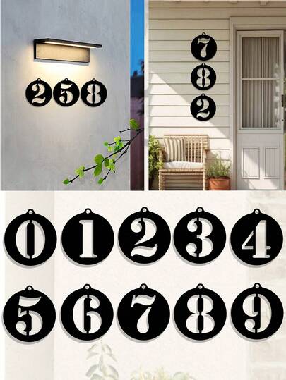 1pc Number 0-9 Metal Address Number Plate - Metal Sign, Wall Mount, Door Plate, Outdoor Mailbox Number, Home Decor, Garden Decor, Front Door, Garage Door, Shop, Studio Decor, Home Address Number Plate, Halloween, Thanksgiving. Christmas Decor, Wall Art, Gift