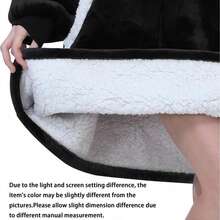 超柔软抓绒连帽毯，带大口袋 - 男女皆宜的舒适可穿戴毯，可机洗，现代格子设计，混色浴室装饰 - 查看 4