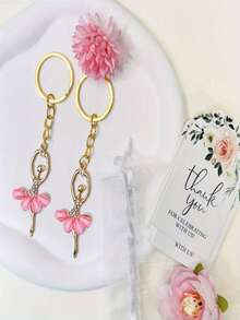 30/24/15/6 件/套芭蕾舞者钥匙扣，镶嵌透明水钻 - 包括钥匙扣+礼品袋+感谢卡，非常适合婚礼、新娘送礼会、生日、周年纪念日、圣诞节、感恩节、新年等场合。 - 彩色 - 查看 3