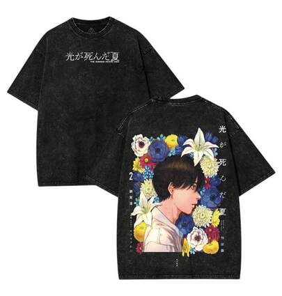 Camiseta Yoshiki Gothic Vintage Anime – Camiseta Gráfica de Manga Oscura |   Top de algodón lavado de peso pesado para amantes del anime y manga, vestido de hombre