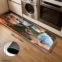 1 pieza Alfombra con patrón de vino acuarela, felpudo de drenaje duradero para cocina, sala de estar, entrada, balcón, decoración del hogar, cafetería, bar, vacaciones, fiesta, dormitorio, baño - Multicolor - Ver 18