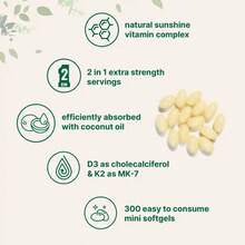 Vitamin D3 K2 Supplement Softgels - 1 Pack (180 Tablets) - View 3