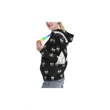 - Sudaderas poligonales con diseo de calavera de cristal para mujer, sudadera de manga larga con bolsillo - M - Ver 2