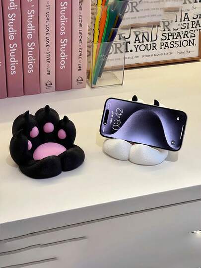 1 pièce Support de téléphone de bureau en forme de patte de chat, support de bureau créatif, artisanat de haute qualité