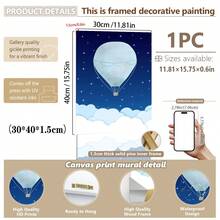 1pc Canvas Wall Art, Hot Air Balloon Theme Nursery Artwork_Dreamy Night Sky Watercolor Painting Framed Nursery Wall Art Girl Nursery Wall Decor, Baby Girl Baby Boy Girl Bedroom Girl Nursery Wall Decor Painting, Baby Products Nursery Poster, Suitable For Children's Room Decor, Playroom Decor Waterproof. Children's Room Decor Nursery Decor, Daycare Decor, Kindergarten Decor, Boys' Room Decor - Multicolor - View 26