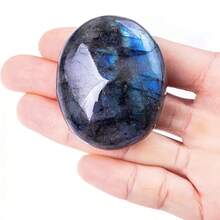 AA+级高品质拉长石掌石，抛光水晶石，按摩宝石，家居装饰点缀，特殊场合的理想礼物，适合DIY珠宝制作 - 彩色 - 查看 13