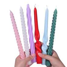 3pcs, 25cm/9.84in, 2.2cm/0.87in, Multi-Color Spiral Twisted Candles, Suitable For Various Festivals, Gifts, Birthdays, Weddings, Parties, Home Lighting - Multicolor - View 6