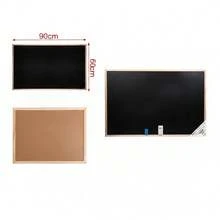 Quadro-negro com moldura de madeira, giz e apagador inclusos, para montagem na parede, ideal para casa, escritório e sala de aula. Opções de tamanho: 40*60 / 50*70 / 60*90 cm. - Preto - Ver 10