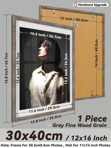 30x40cm/30x30cm/15x15cm Wood Grain Photo Frame (Hardware Upgrade) For Wall/Diamond Painting, Large Multi Collage Gallery Picture Frame For Photo Wall, Classic/Simple/Cottagecore/Retro/All-Match, Material, Gift For Birthday/Wedding/Family/Home