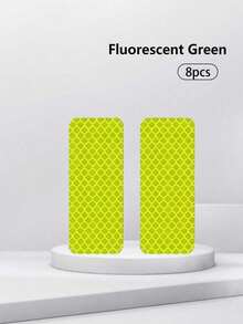 8片装汽车夜间安全警示防撞防水交通标志，多功能反光贴纸，通用型，适用于汽车、电动汽车、摩托车