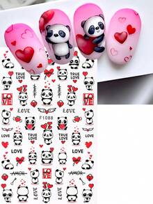 Ziua Îndrăgostiților unghii autocolante romantice drăguț Panda dragoste design decalcomanii Festival decorare artă slider DIY manichiură accesorii instrument