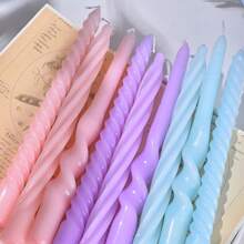3pcs, 25cm/9.84in, 2.2cm/0.87in, Multi-Color Spiral Twisted Candles, Suitable For Various Festivals, Gifts, Birthdays, Weddings, Parties, Home Lighting - Multicolor - View 3