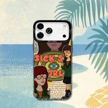 Funda de Teléfono Cartoon D-Daria para 17,16,15,14,13,12,11,Pro,Max,Plus, HD Negra IMD Mate - Z2 - Ver 6