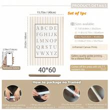 1 Stück Leinwandkunst, neutrale Stil Kinderzimmer Galerie Wanddekoration, sanftes beige Kinderzimmer Dekoration Teddybär Muster Entchen Thema Vintage Reise-Stil Buchstaben Poster - gerahmte Kinderzimmer Wandkunst, Mädchen Kinderzimmer Wanddekoration, Baby Mädchen, Baby Jungen, Mädchen Schlafzimmer Mädchen Kinderzimmer Dekorative Kunst, Baby Produkte Kinderzimmer Poster - Verschiedenfarbig - Übersicht 23