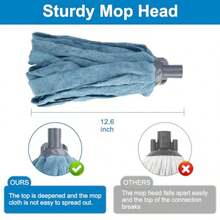 KeFanta Mops For Floor CleaningOne Mop Handle With 2 Blue Microfiber Cloth Mops Head Replacement String Wet Mop Refills Compatible With 0.8" Diameter Stick 1 Pole And 2 Heads - Blue - View 7