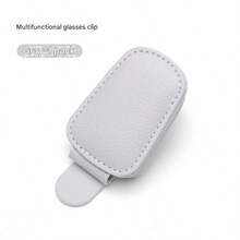 Multifunctional Car Sunglasses Clip, Universal Car Sunglasses Holder, Creative PU Leather Car Visor Clip - 白色 - 查看 8