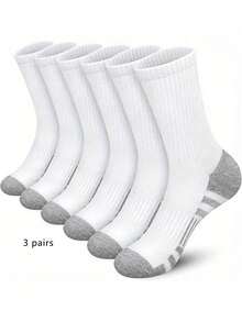 3 Pairs Boys' Color Block Mid-Calf Socks, Simple Versatile Comfortable Casual Socks, Made Of Polyester Knit Fabric, Suitable For Children Above 10 Years Old, Suitable For Outdoor Activities And Daily Wear In All Seasons - Multicolor - View 8