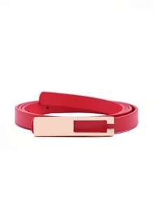 1件优雅简约女士细腰带，连衣裙/裤子配饰 - 白色 - 查看 1