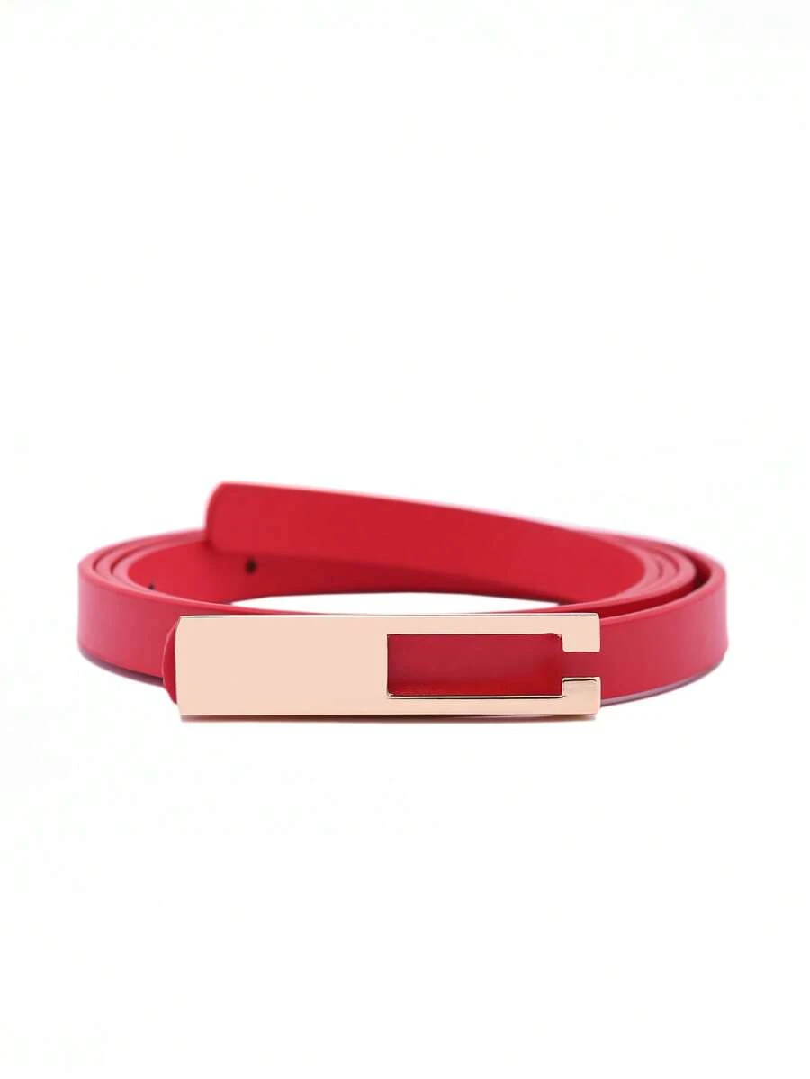 1件优雅简约女士细腰带，连衣裙/裤子配饰 - 白色 - 查看 1