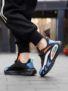 4-Season Casual Sports Shoes, Mesh Breathable Sneakers, Comfortable For Teenagers, College Students, Outdoor Sports, Running, Hiking, With Convenient Hook And Loop Strap Closure - Orange - View 6