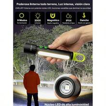 Linterna Recargable de Alta Potencia COB, Lampara Tactica Sper Brillante 9 Modos, Magntica, Impermeable y Ajustable para Hogar, Campamento y Senderismo - inicial - Ver 2