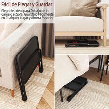 FurnitureR Mesa Plegable para TV con Portavasos Mesa para Refrigerios con 4 Ajustes de Altura y 4 ángulos de Inclinación Bandejas de TV Comedor Sala de Estar Espacio Pequeño Sin Ensamblaje Negro - como en la foto - Ver 5