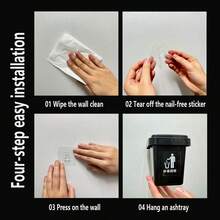 DIY不锈钢壁挂式带盖烟灰缸 - 防灰，创意办公烟灰缸，创意家居浴室装饰