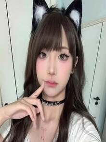 Băng đô tai mèo cáo giả lông thú thủ công - Phụ kiện trang phục Halloween dễ thương, băng đô tai động vật mềm mại, phụ kiện đội đầu cosplay Halloween, trang phục Halloween, thiết kế hài hước, chất liệu mềm mại. - Nhiều màu - Xem 3