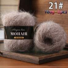 2 Skeins, Alpaca Mohair, Long Mohair, Fine Mohair Yarn, For Knitting Sweaters, Shawls, Vests, Handmade Yarn 25g*2 Skeins - Black Label Alpaca Mohair - View 17