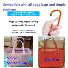 3Pack Key Holder Accessories Bogg Bags Insert Charm Carabiner Keychain Compatible With Beach Tote Bag - màu đen - Xem 3