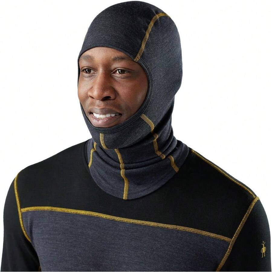 Men And Women Thermal Merino Balaclava - Charcoal-honey Gold - View 1