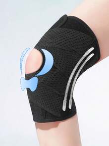 1 miếng đệm đầu gối hình lưỡi liềm màu đen trắng unisex, đai hỗ trợ ổn định, bảo vệ khớp xương bánh chè chống trượt, thoáng khí, thích hợp cho chạy bộ. - Đen và trắng - Xem 7