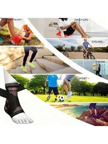 Bộ 2 đai nẹp mắt cá chân bằng đồng có thể điều chỉnh, băng hỗ trợ mắt cá chân - Giảm đau do viêm gân Achilles, viêm cân gan chân, sưng và bong gân mắt cá chân, băng nén mắt cá chân unisex, thích hợp cho thể thao, sử dụng cả ngày lẫn đêm. - Nhiều màu - Xem 3
