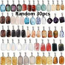 30pcs Fashion Crystal Cross Pendant Jewelry Set - Assorted Synthetic Gems And Quartz Beads, Suitable For DIY Jewelry Making - Great For Necklaces And Bracelets, Christmas Gifts