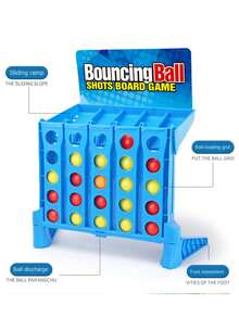 Interactive Bouncing Ball Game For Teens - Fun Competitive Jumping Ball Toy, Colorful Buttons, Blue Plastic Design, Helps Develop Motor Skills And Cognitive Development, Interactive Game Time, Fun Game Setup, Easy-Grip Controller