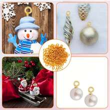 100pcs Screw Eye Pins, Mini Metal Ring Hooks For Jewelry Making, DIY Crafts, Resin Crafts, Bottle Stoppers - Gold - View 5