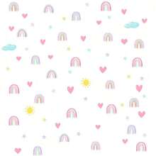 4pcs/Set Colorful Rainbow Star Heart Wall Stickers, Cute Children's Room Decor, Removable Self-Adhesive Wall Decals For Bedroom, Living Room, Nursery