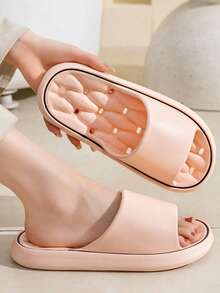 Breathable Slip-On Slippers, Indoor Non-Slip Bathroom Shower Slippers For Men And Women, Quick Drying, Odor Resistant, Suitable For Hotel Use - Pink - View 5