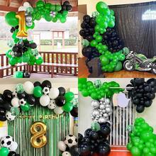 46PCS/Green Balloons Set, Black Green 10/12 Inch Black Silver And White Balloonsfor Boys Kids Football Game Theme Birthday Baby Shower Party Decorations - Multicolor - View 6